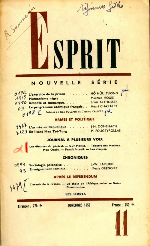 Esprit n°267 - Collectif - Livre