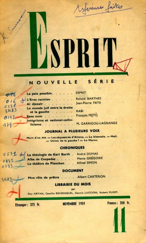 Esprit n°278 - Collectif - Livre