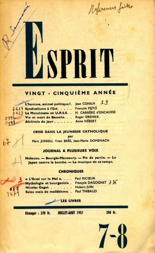 Esprit n°252 - Collectif - Livre
