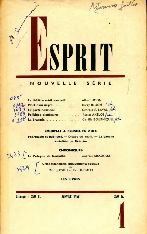 Esprit n°257 - Collectif - Livre