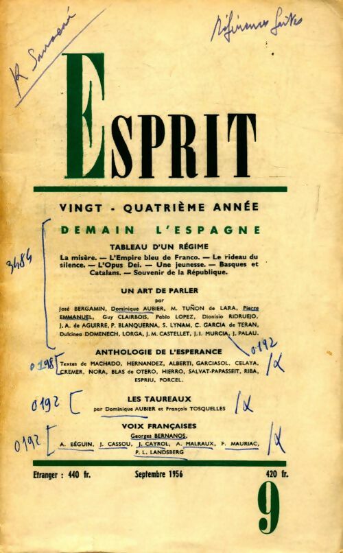 Esprit n°242 : Demain l'Espagne - Collectif - Livre