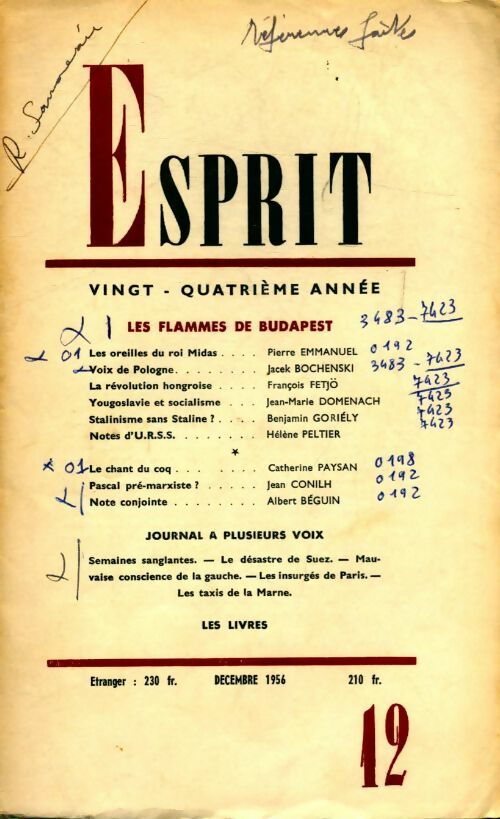 Esprit n°245 : Les flammes de Budapest - Collectif - Livre