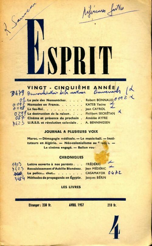 Esprit n°249 - Collectif - Livre