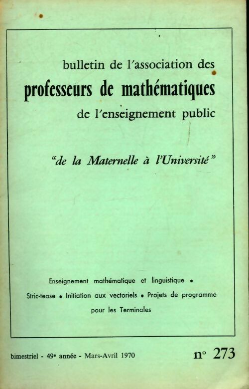 Bulletin APMEP N°273 - Collectif - Livre
