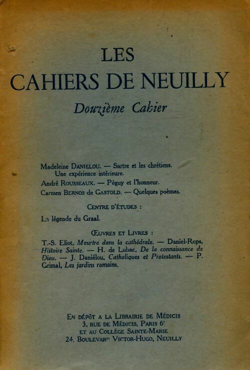Les cahiers de Neuilly n°12 - Collectif - Livre