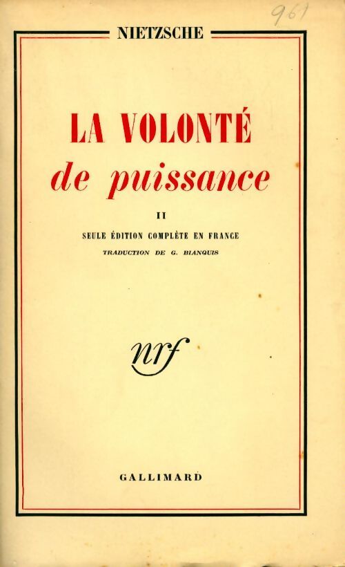 La volonté de puissance Tome II - Friedrich Nietzsche - Livre