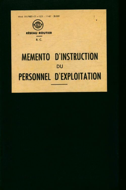 Memento d'instruction du personnel d'exploitation - Collectif - Livre