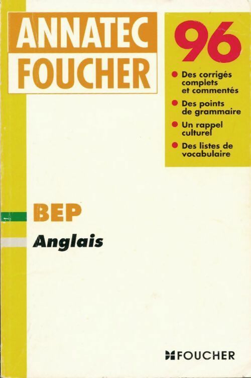 BEP Anglais. Annales corrigées 1996 - Allart - Livre