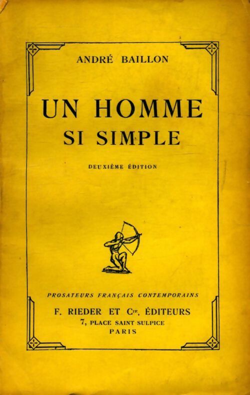 Un homme si simple - André Baillon - Livre