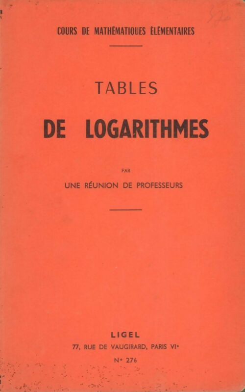 Tables de logarithmes - Collectif - Livre