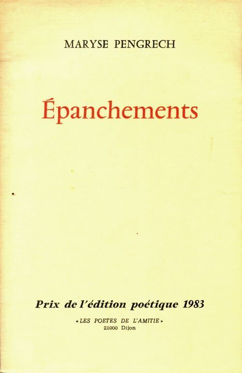 Epanchements - Maryse Pengrech - Livre