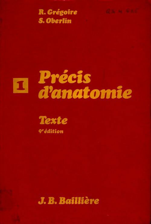 Précis d'anatomie Tome I : Texte - Steinilber Oberlin, R. Grégoire - Livre