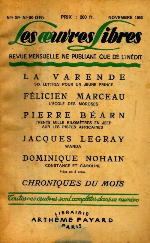 Six lettres pour un jeune prince / l'école des moroses / trente mille kilomètres en jeep sur les pistes africaines / ... - Collectif - Livre