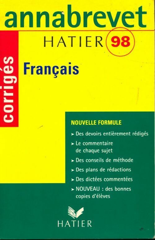 Français Brevet corrigés 1998 - Yves Bomati - Livre