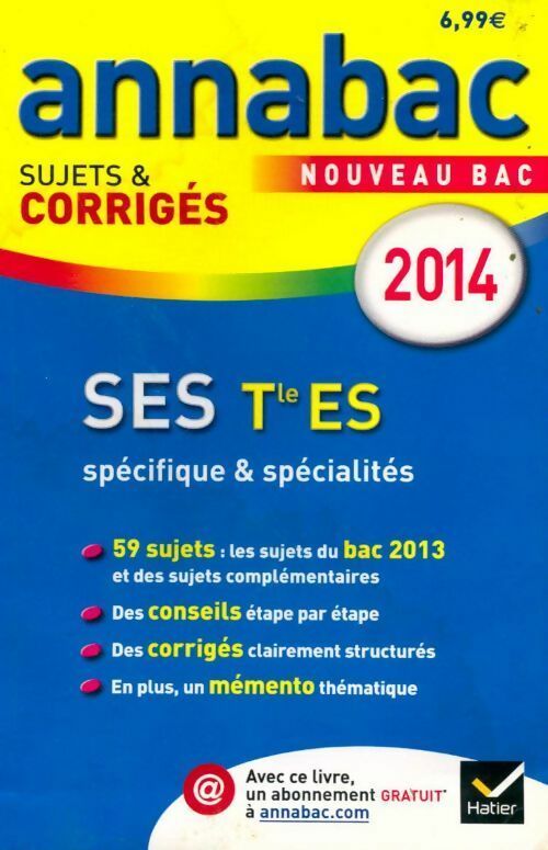 SES Terminale ES. Sujets et corrigés 2014 - Bertrand Affilé - Livre
