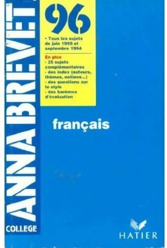 Français Sujets 1996 - Collectif - Livre