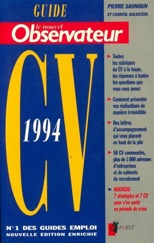 Le Guide Nouvel Observateur CV 1994 - Pierre Sahnoun - Livre