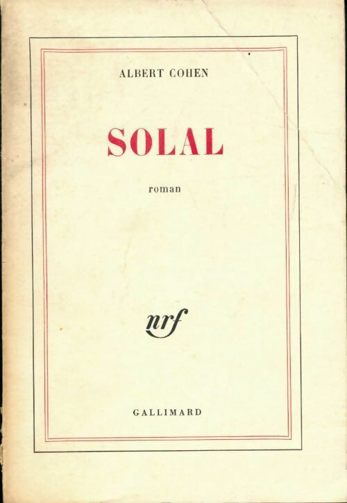 Solal - Albert Cohen - Livre