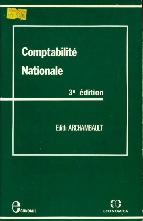 Comptabilité nationale - Edith Archambault - Livre