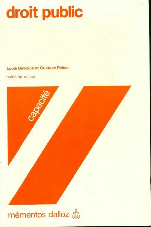 Droit public. Capacité - Louis Dubouis - Livre