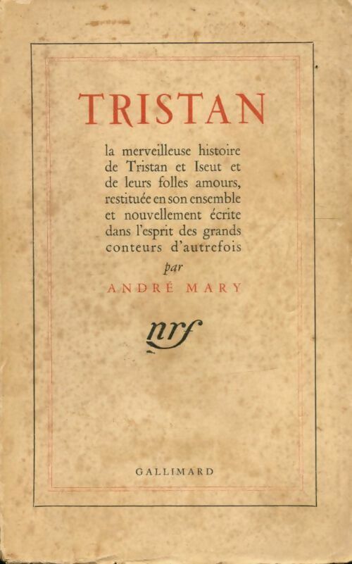 Tristan - André Mary - Livre
