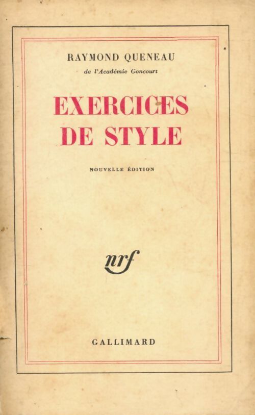 Exercices de style - Raymond Queneau - Livre