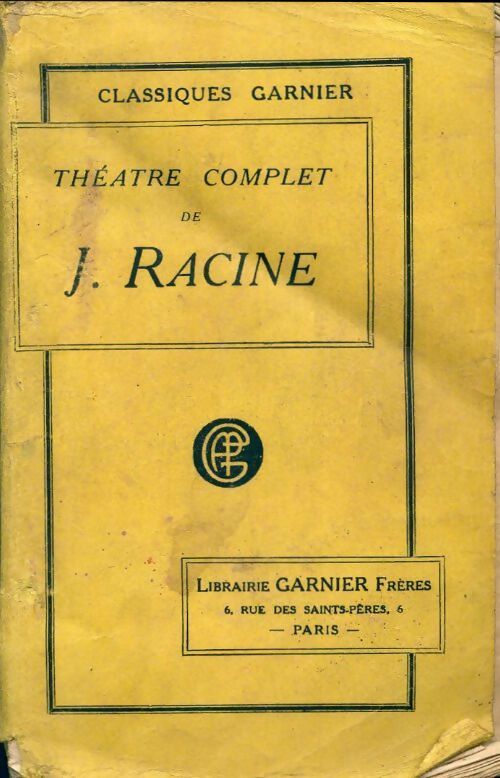 Théâtre complet - Jean Racine - Livre