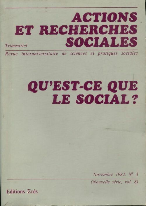 Actions et recherches sociales : Qu'est-ce que le social ? - Collectif - Livre