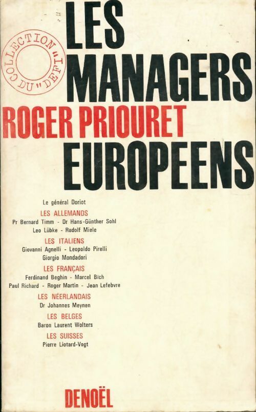Les managers européens - Roger Priouret - Livre