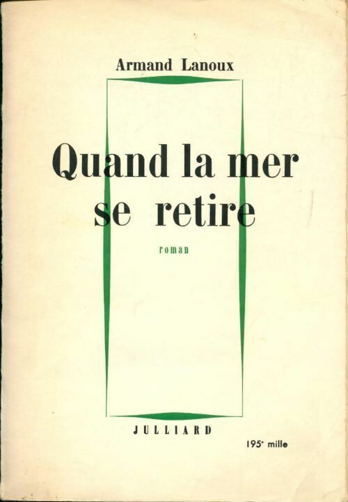 Quand la mer se retire - Armand Lanoux - Livre