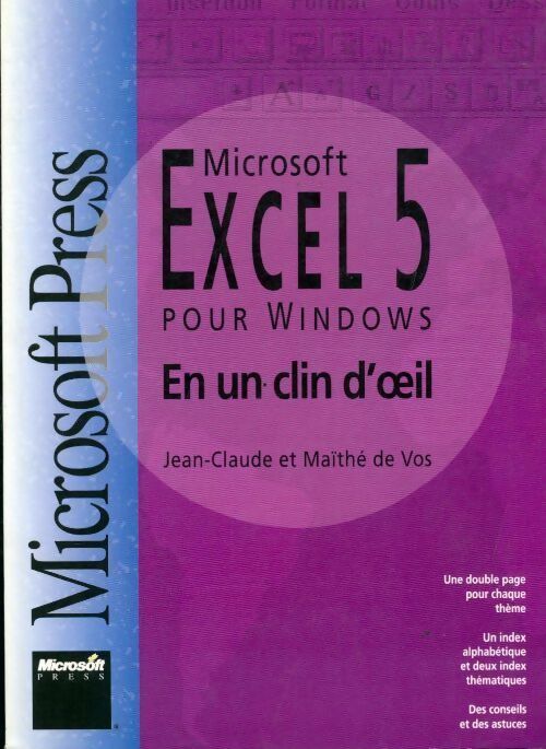 Excel 5 pour Windows - Jean-Claude De Vos - Livre