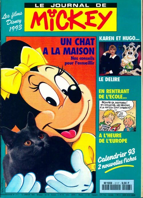 Le journal de Mickey n°2117 : Un chat à la maison - Collectif - Livre