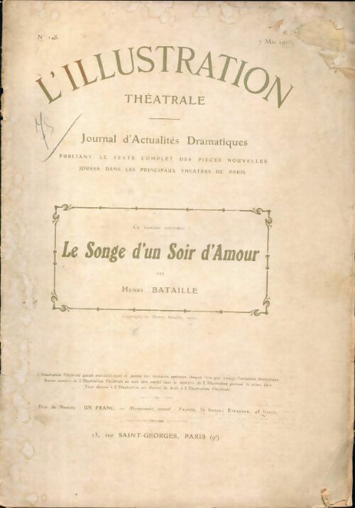 L'illustration théâtrale n°148 : Le songe d'une nuit d'amour - Collectif - Livre