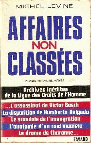 Affaire non classées - Michel Levine - Livre