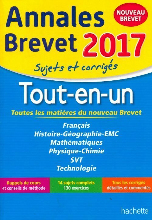 Annales brevet 2017 tout-en-un Sujets corrigés 2017 - Brigitte Réauté - Livre