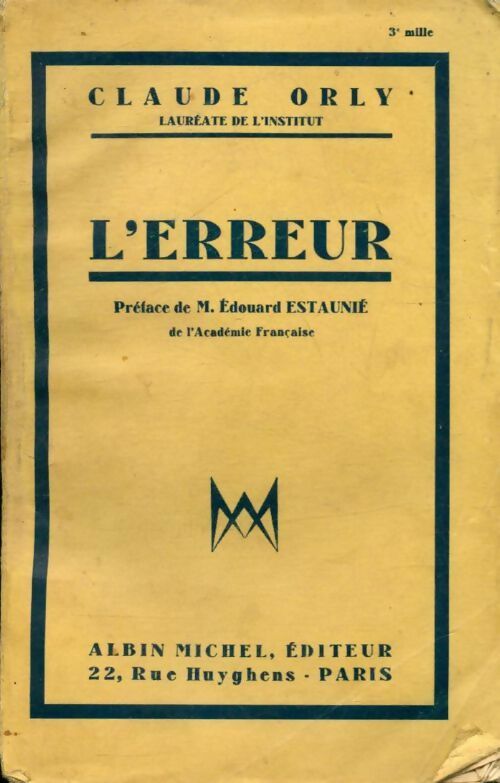 L'erreur - Claude Orly - Livre