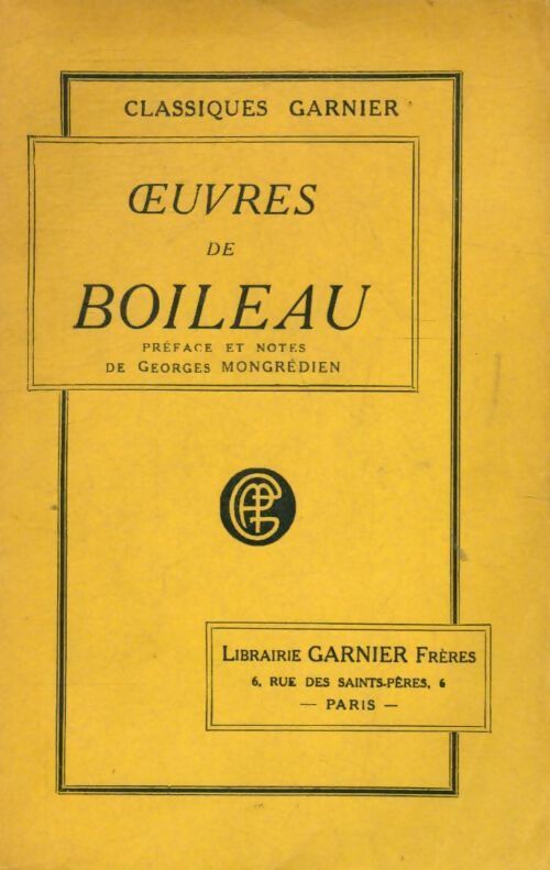Oeuvres - Nicolas Boileau - Livre