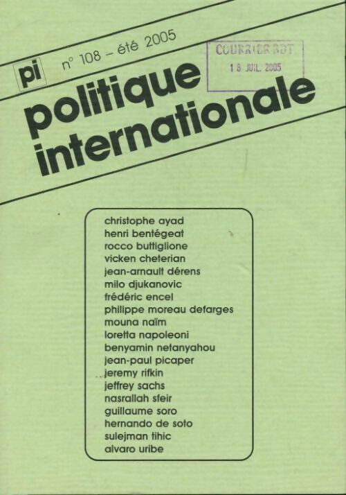Politique internationale n°108 - Collectif - Livre