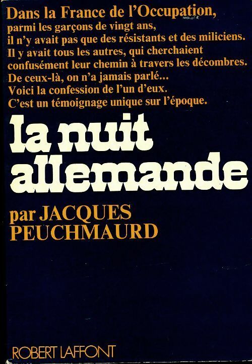 La nuit allemande - Jacques Peuchmaurd - Livre