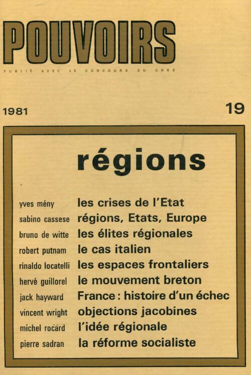 Pouvoirs n°19 : Régions - Collectif - Livre