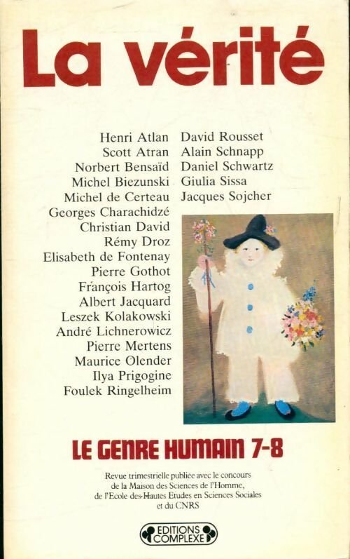 Le genre humain n°7-8 : la vérité - Collectif - Livre