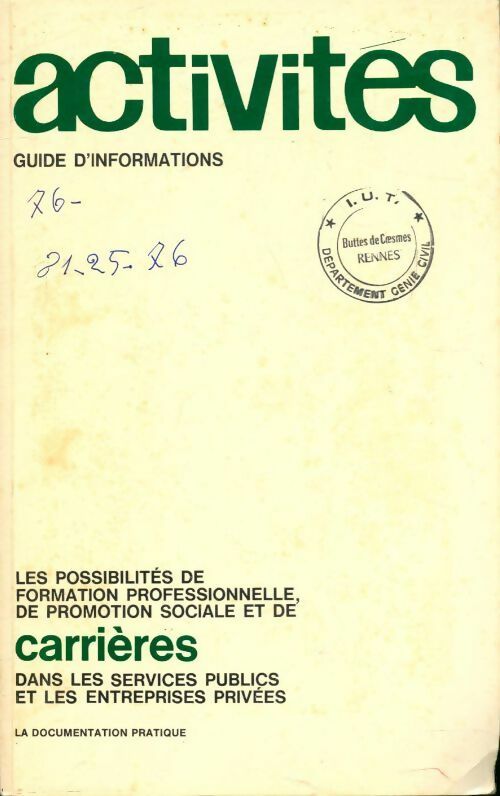 Activités 1970 - Collectif - Livre