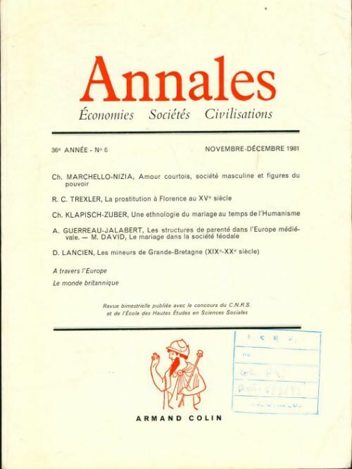 Annales 36e année n°6 - Collectif - Livre