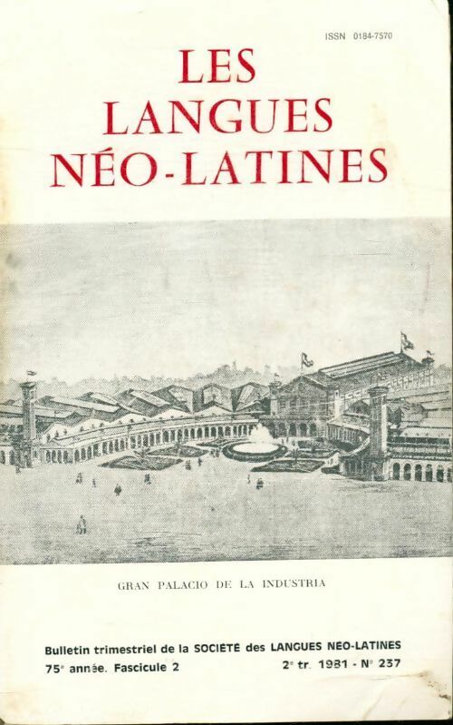 Les langues néo latines n°237 75e année fascicule 2 - Collectif - Livre