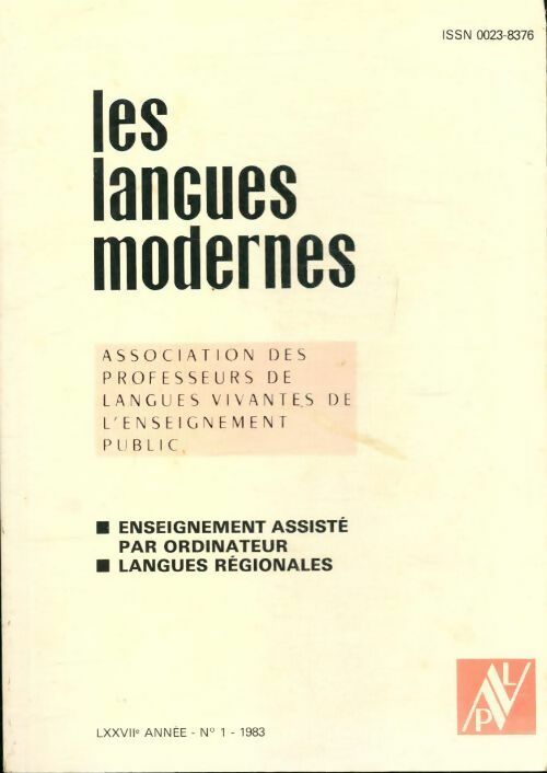 Les langues modernes n°1 76e année - Collectif - Livre