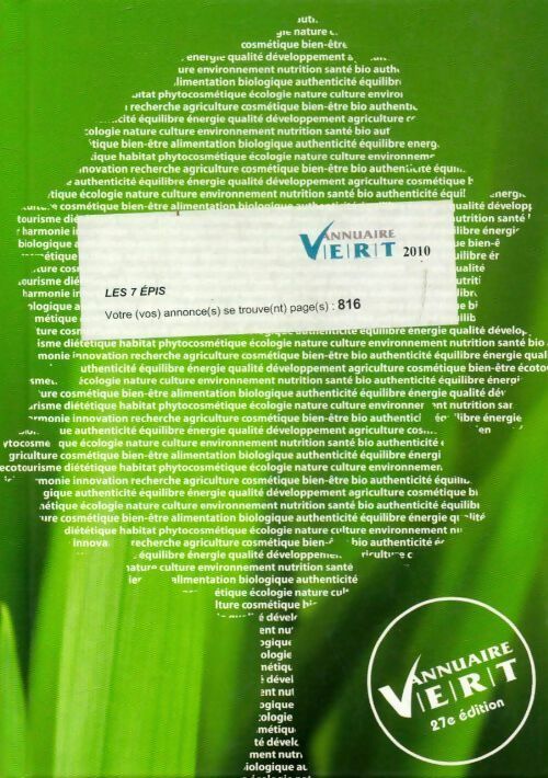 Annuaire vert 2010 - Collectif - Livre