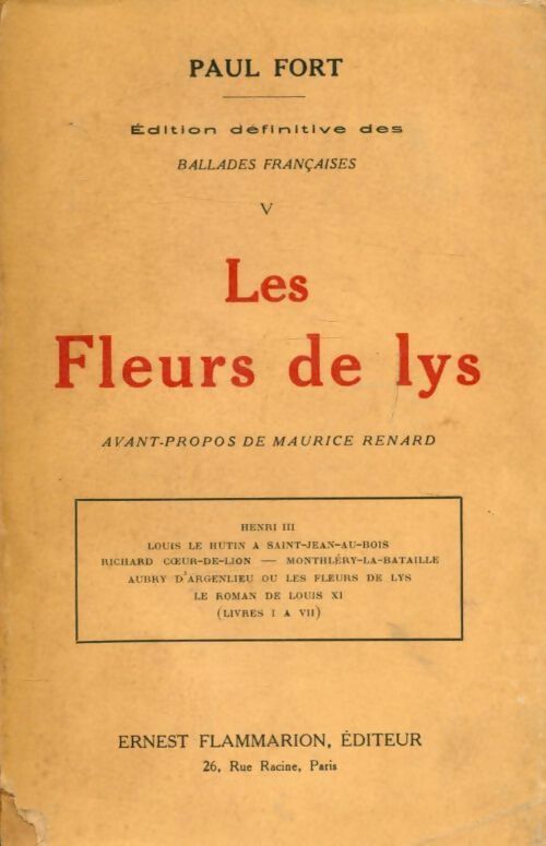 Ballades françaises tome V " Les fleurs de lys " - Paul Fort - Livre