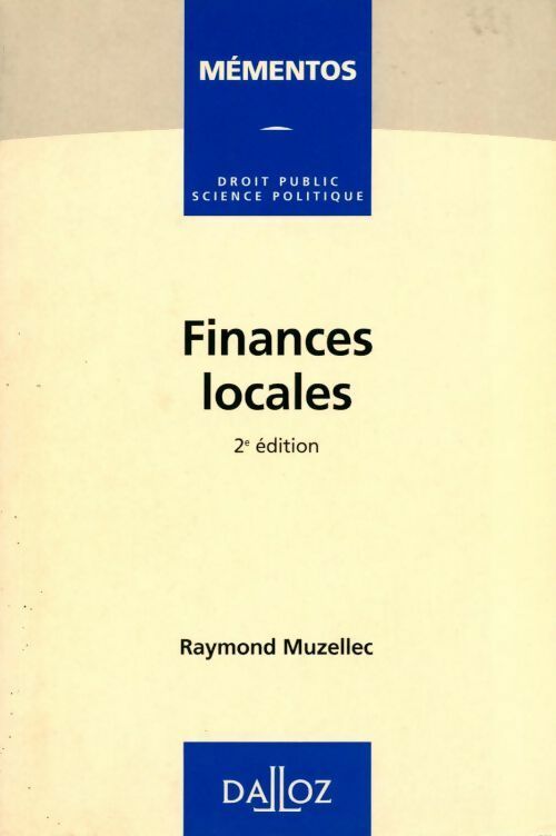 Finances locales - Raymond Muzellec - Livre