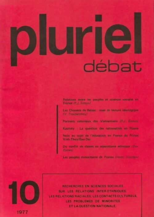 Pluriel n°10 - Collectif - Livre
