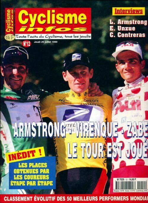 Cyclisme infos n°12 : Amstrong, Virenque, Zabel - Collectif - Livre